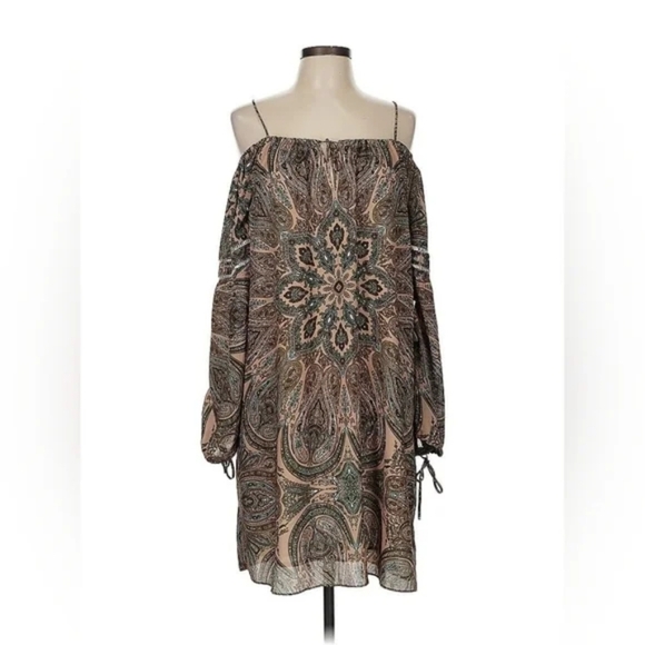 ALEXIA ADMOR Paisley Print Off-the-Shoulder Dress - Size M - NWT - Picture 2 of 14
